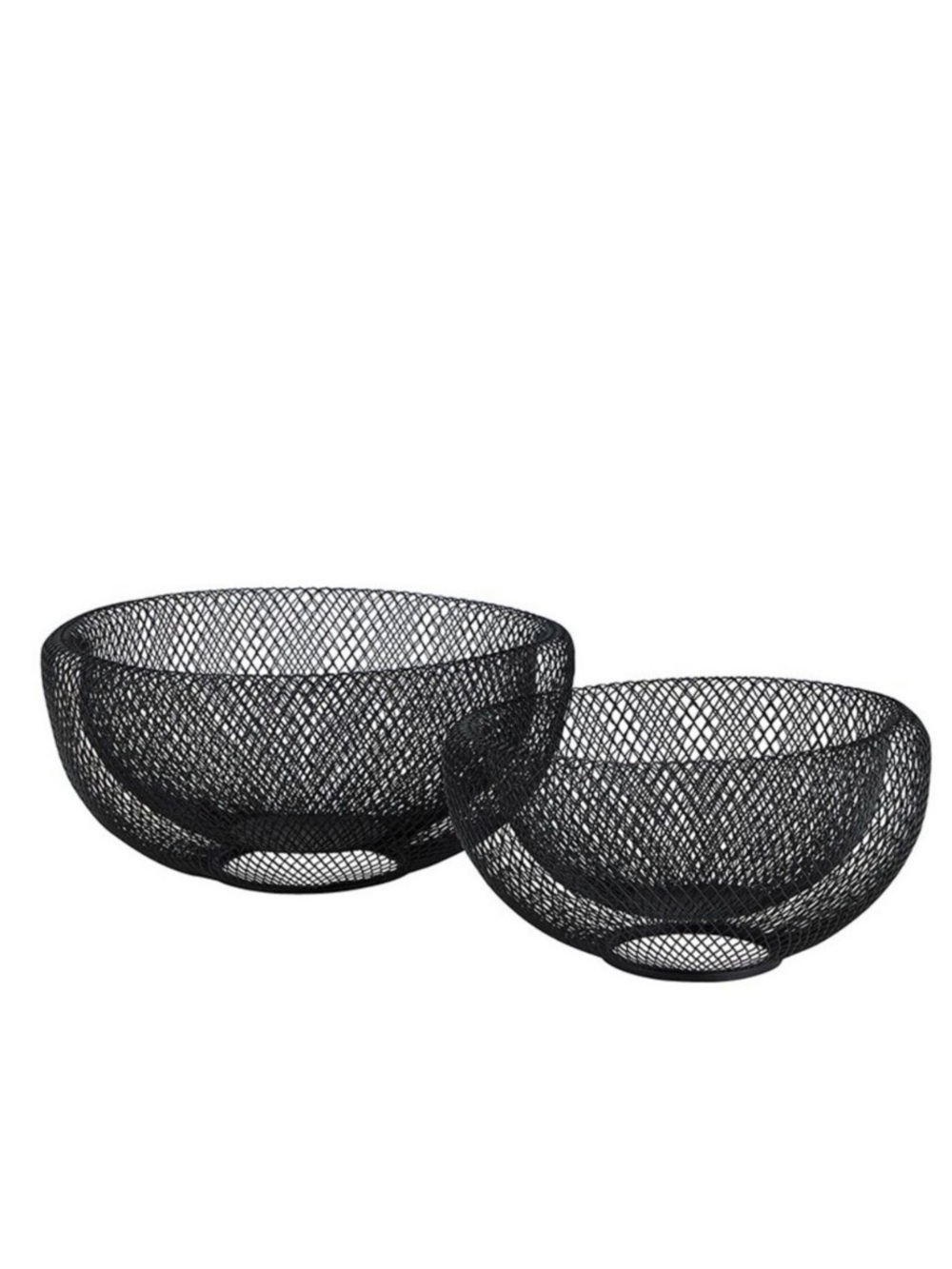 NEW Set of 2 Black Mesh Decorative Bowls